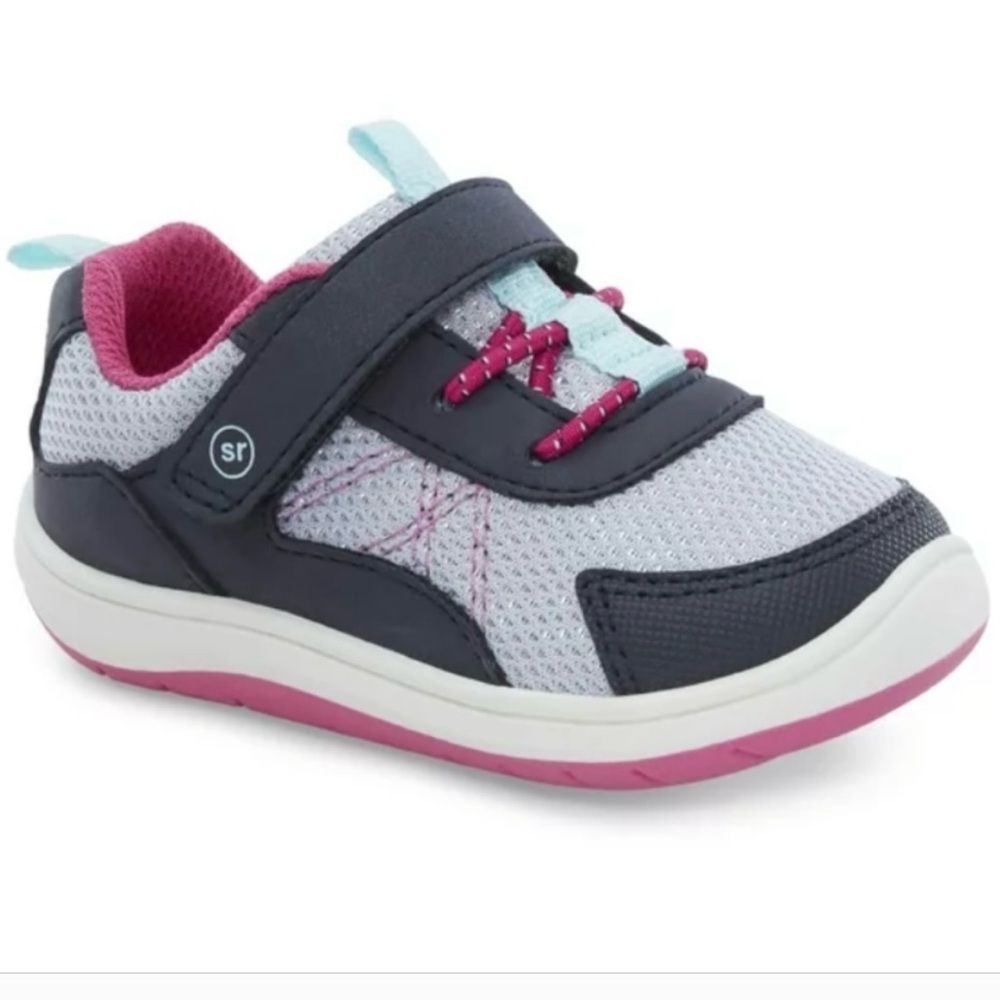 Stride Rite Carson Sneakers Navy Grey Pink Infant Toddler Size 5M
